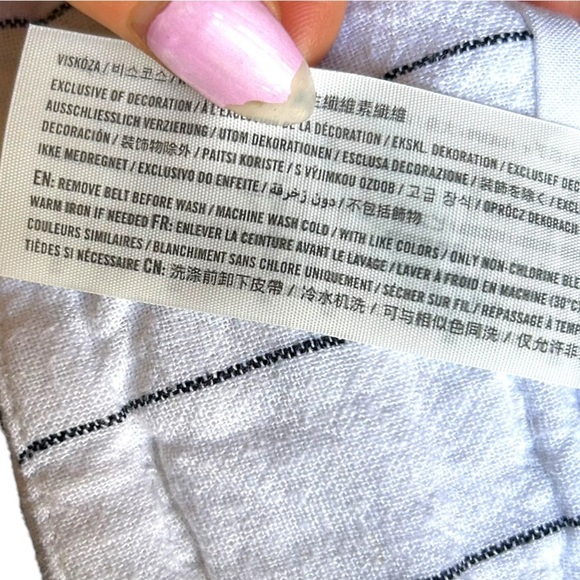 Abercrombie & Fitch Womens Medium Ultra High Rise Linen Blend Shorts White Black - Picture 13 of 13